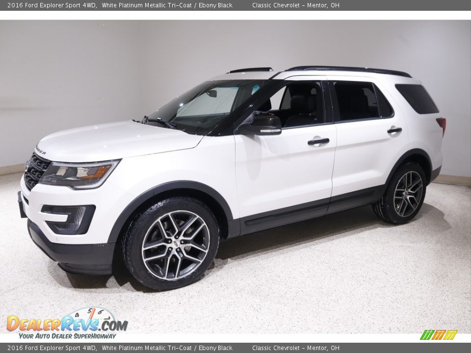 2016 Ford Explorer Sport 4WD White Platinum Metallic Tri-Coat / Ebony Black Photo #3