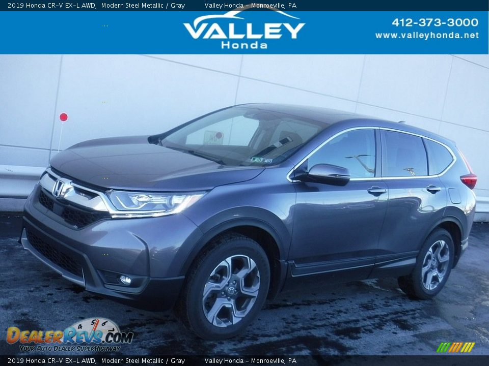 2019 Honda CR-V EX-L AWD Modern Steel Metallic / Gray Photo #1