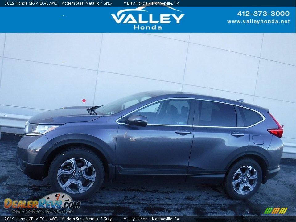 2019 Honda CR-V EX-L AWD Modern Steel Metallic / Gray Photo #2