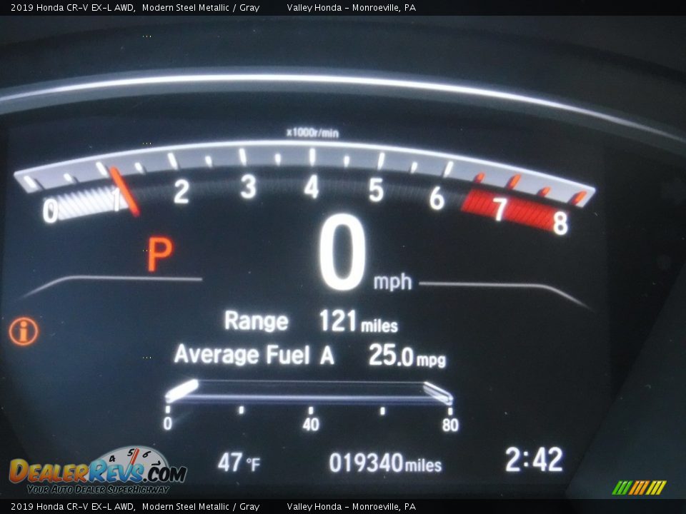 2019 Honda CR-V EX-L AWD Modern Steel Metallic / Gray Photo #35