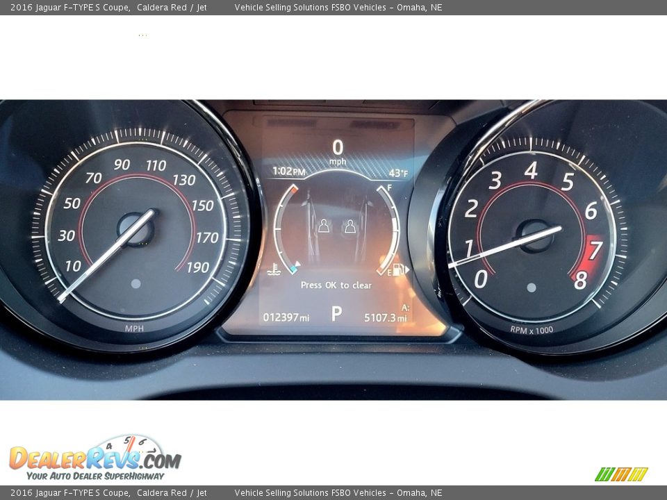 2016 Jaguar F-TYPE S Coupe Gauges Photo #12