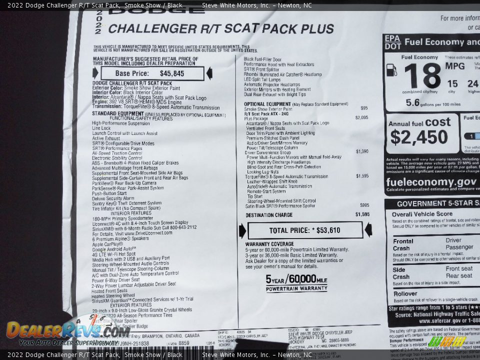2022 Dodge Challenger R/T Scat Pack Smoke Show / Black Photo #25