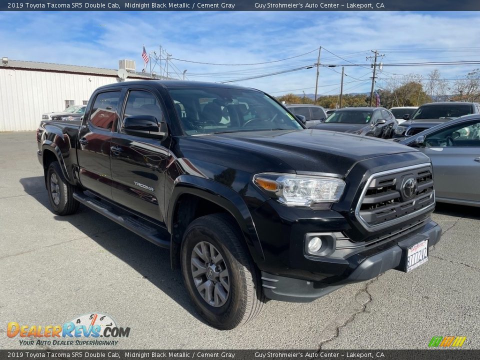 2019 Toyota Tacoma SR5 Double Cab Midnight Black Metallic / Cement Gray Photo #1