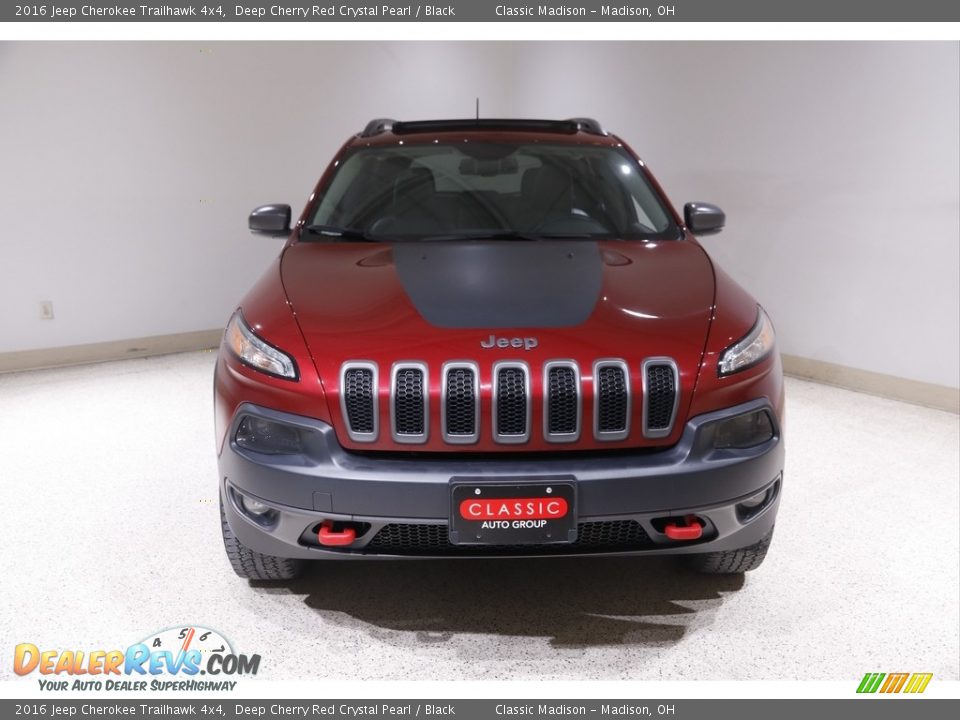 2016 Jeep Cherokee Trailhawk 4x4 Deep Cherry Red Crystal Pearl / Black Photo #2