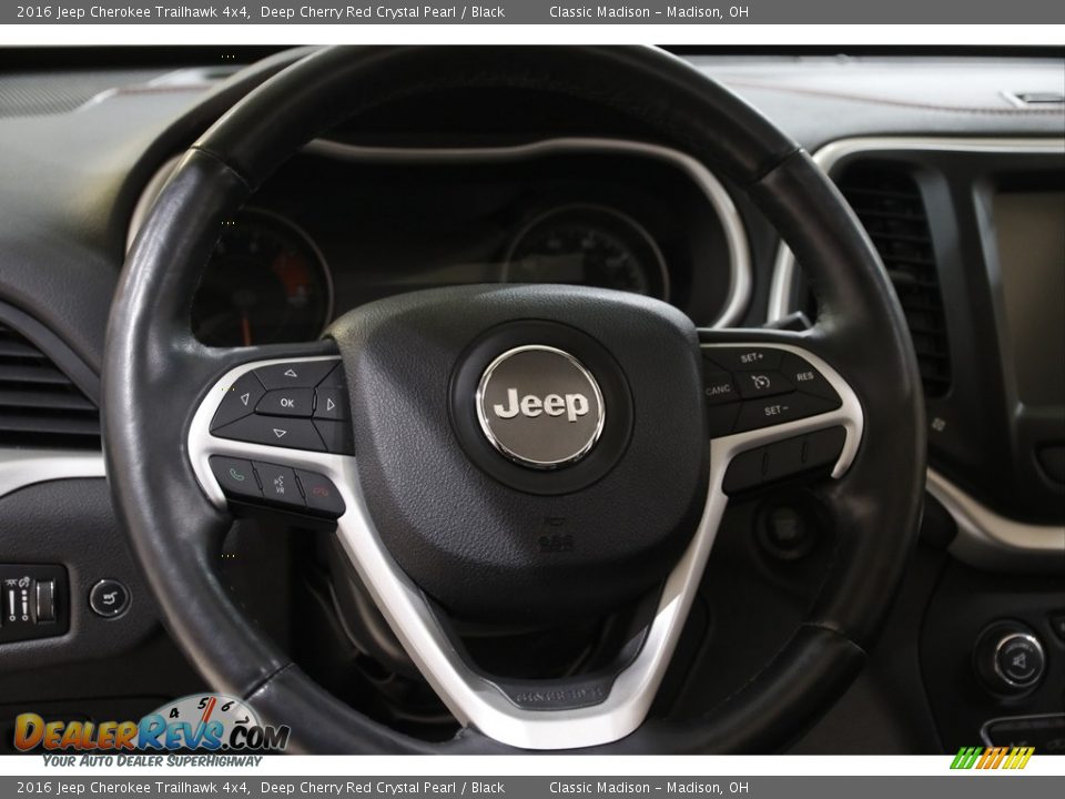 2016 Jeep Cherokee Trailhawk 4x4 Deep Cherry Red Crystal Pearl / Black Photo #7
