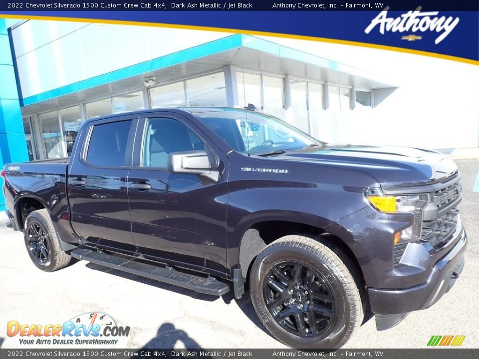 2022 Chevrolet Silverado 1500 Custom Crew Cab 4x4 Dark Ash Metallic / Jet Black Photo #1