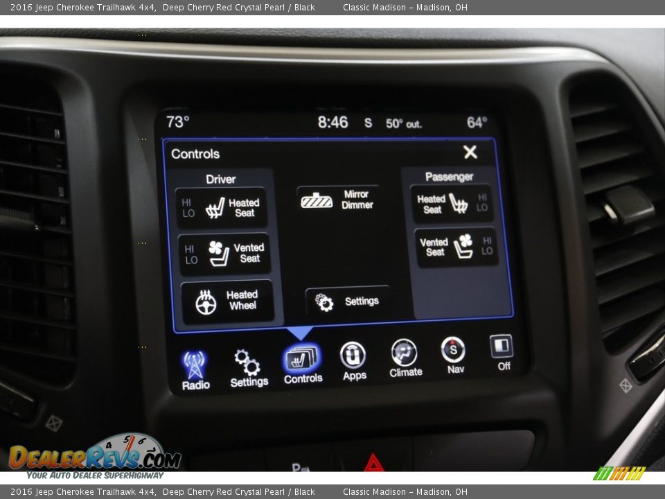 2016 Jeep Cherokee Trailhawk 4x4 Deep Cherry Red Crystal Pearl / Black Photo #11