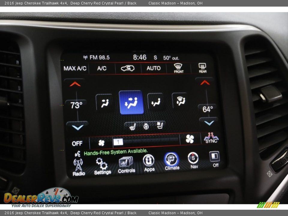 2016 Jeep Cherokee Trailhawk 4x4 Deep Cherry Red Crystal Pearl / Black Photo #12
