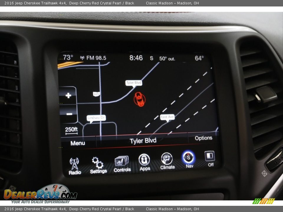 2016 Jeep Cherokee Trailhawk 4x4 Deep Cherry Red Crystal Pearl / Black Photo #13
