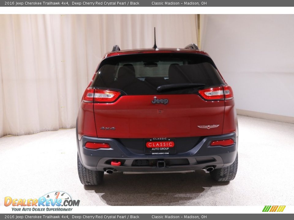 2016 Jeep Cherokee Trailhawk 4x4 Deep Cherry Red Crystal Pearl / Black Photo #21