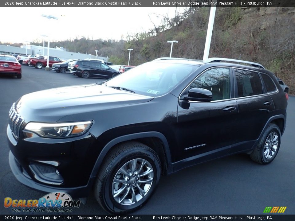 2020 Jeep Cherokee Latitude Plus 4x4 Diamond Black Crystal Pearl / Black Photo #3
