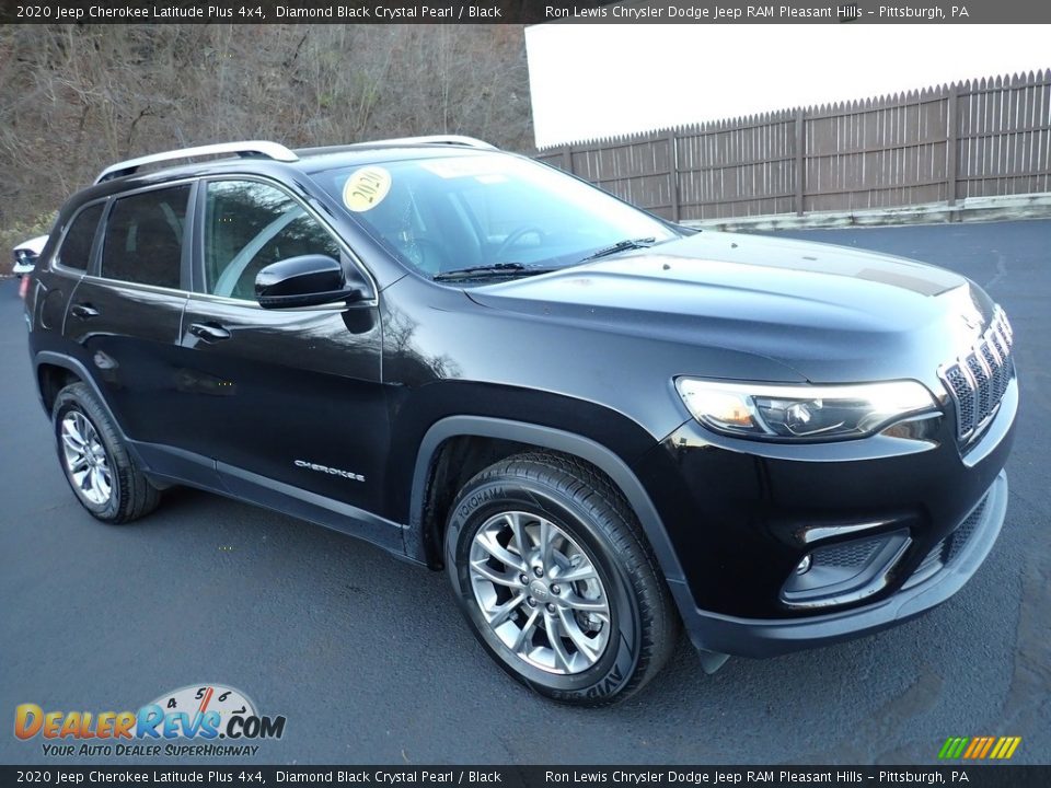 2020 Jeep Cherokee Latitude Plus 4x4 Diamond Black Crystal Pearl / Black Photo #10