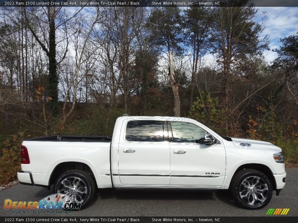 2022 Ram 1500 Limited Crew Cab 4x4 Ivory White Tri-Coat Pearl / Black Photo #5