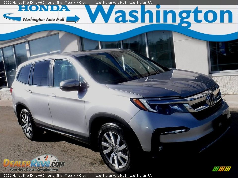 2021 Honda Pilot EX-L AWD Lunar Silver Metallic / Gray Photo #1