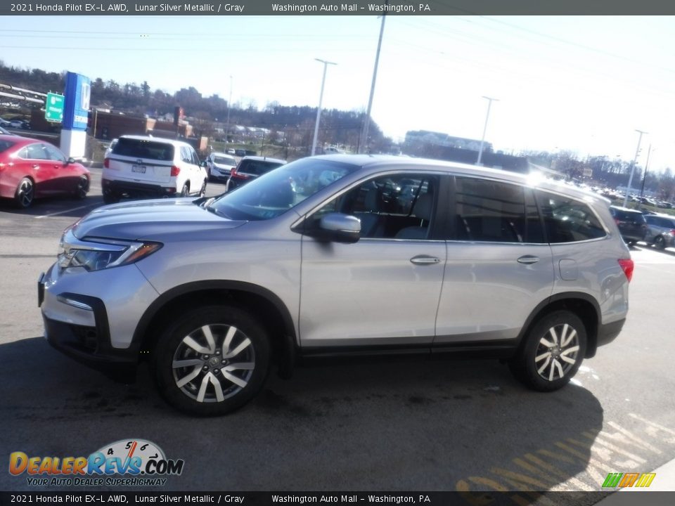 2021 Honda Pilot EX-L AWD Lunar Silver Metallic / Gray Photo #7