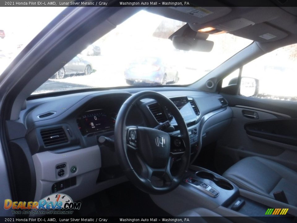 2021 Honda Pilot EX-L AWD Lunar Silver Metallic / Gray Photo #15