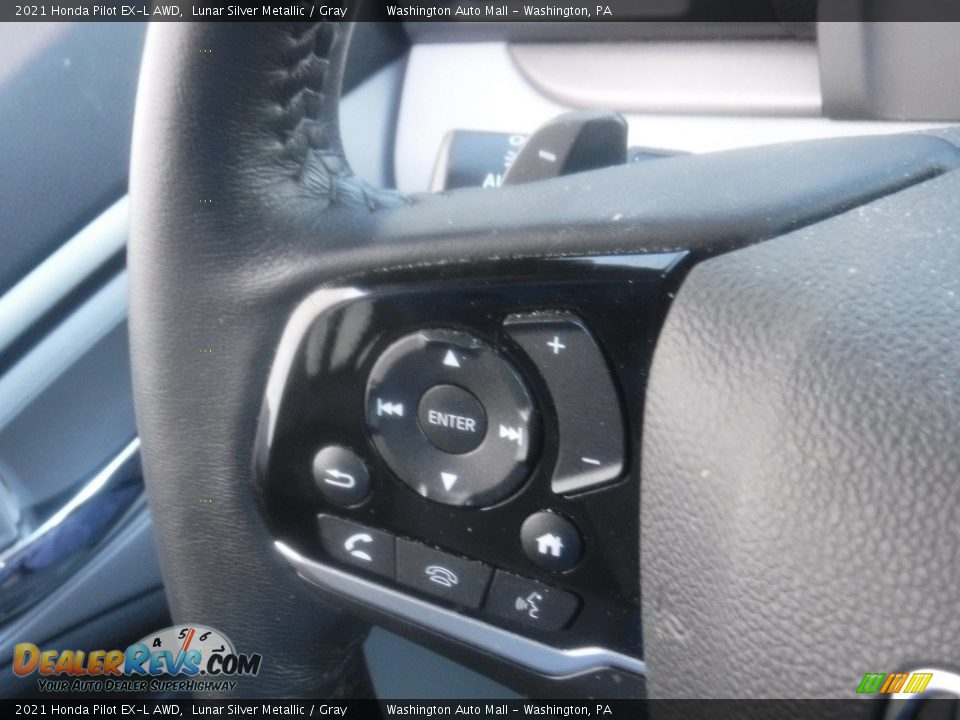 2021 Honda Pilot EX-L AWD Lunar Silver Metallic / Gray Photo #25