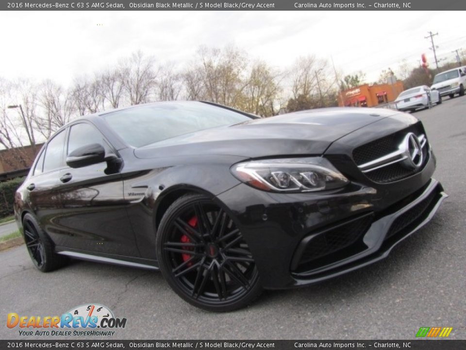 2016 Mercedes-Benz C 63 S AMG Sedan Obsidian Black Metallic / S Model Black/Grey Accent Photo #1