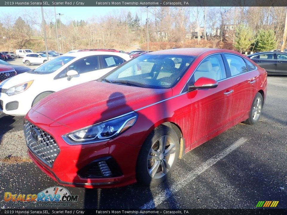 2019 Hyundai Sonata SEL Scarlet Red / Gray Photo #1