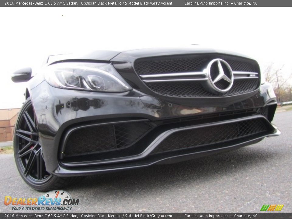 2016 Mercedes-Benz C 63 S AMG Sedan Obsidian Black Metallic / S Model Black/Grey Accent Photo #2