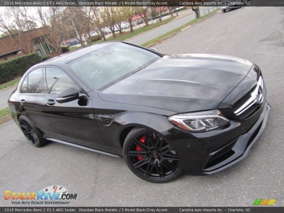 2016 Mercedes-Benz C 63 S AMG Sedan Obsidian Black Metallic / S Model Black/Grey Accent Photo #3