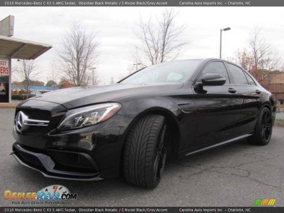 2016 Mercedes-Benz C 63 S AMG Sedan Obsidian Black Metallic / S Model Black/Grey Accent Photo #6