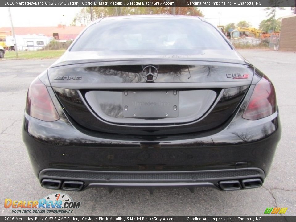 2016 Mercedes-Benz C 63 S AMG Sedan Obsidian Black Metallic / S Model Black/Grey Accent Photo #8