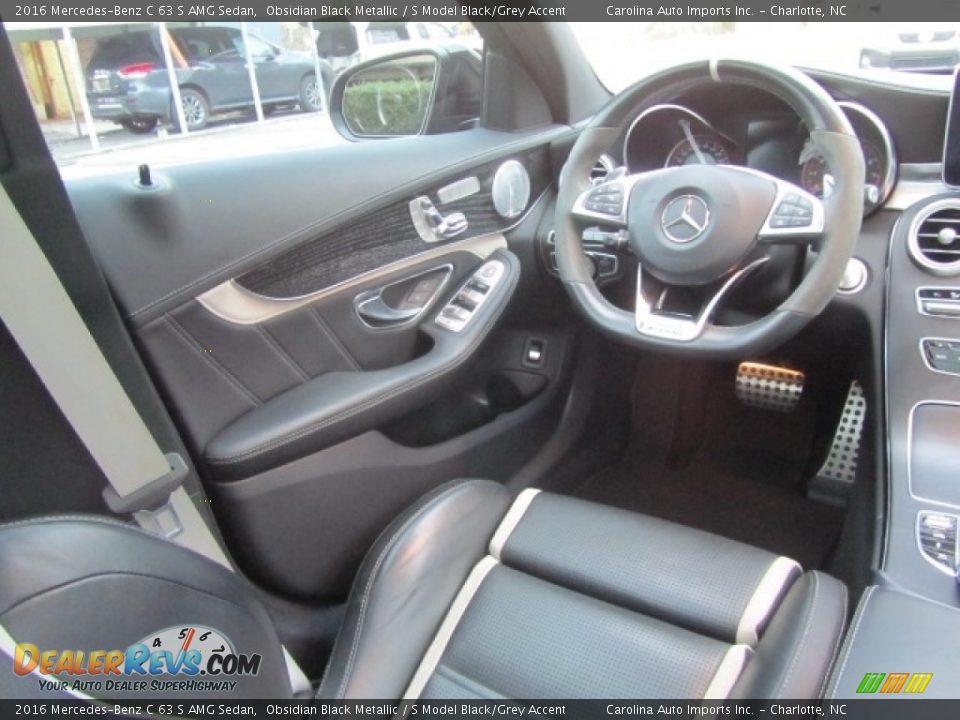 2016 Mercedes-Benz C 63 S AMG Sedan Obsidian Black Metallic / S Model Black/Grey Accent Photo #12