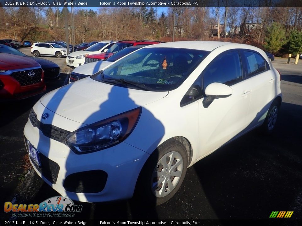 2013 Kia Rio LX 5-Door Clear White / Beige Photo #1