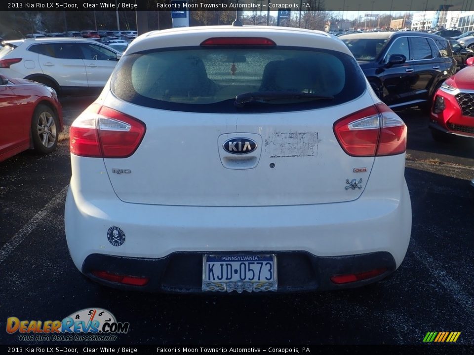 2013 Kia Rio LX 5-Door Clear White / Beige Photo #3