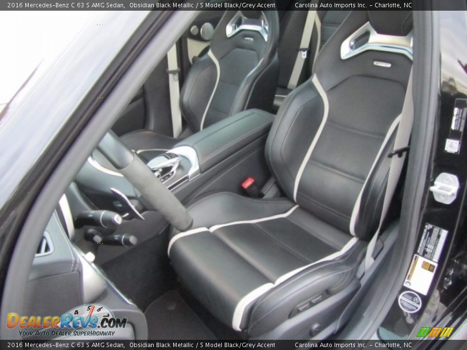2016 Mercedes-Benz C 63 S AMG Sedan Obsidian Black Metallic / S Model Black/Grey Accent Photo #19