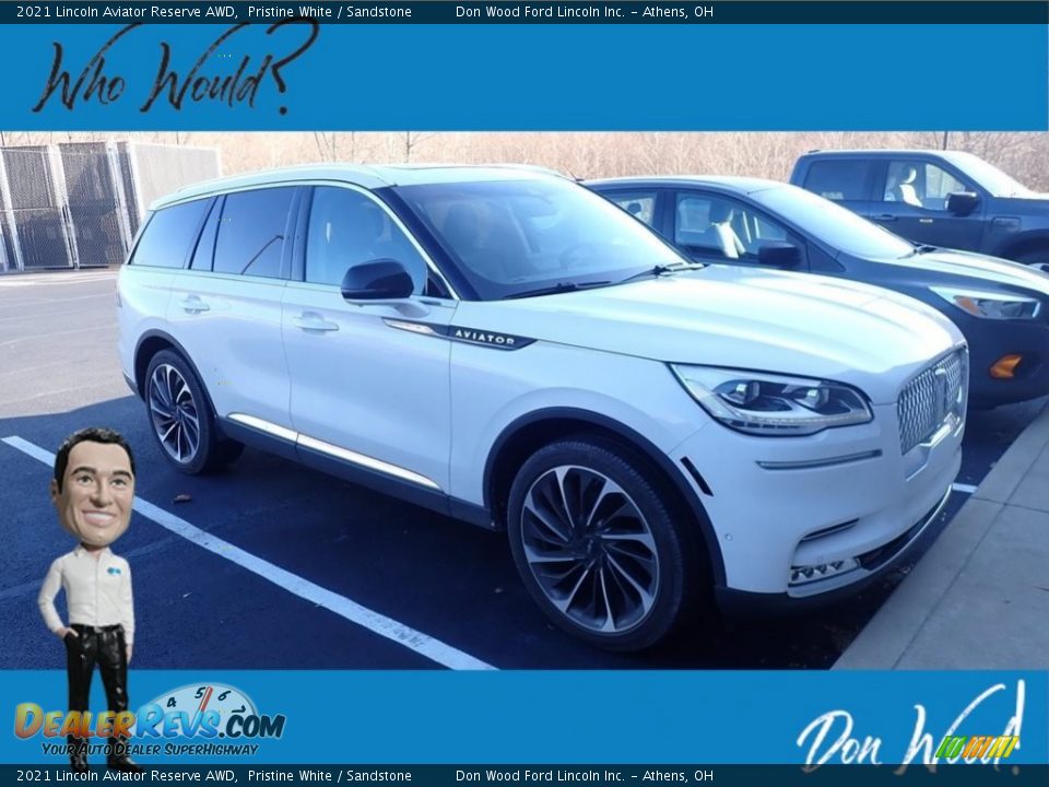 2021 Lincoln Aviator Reserve AWD Pristine White / Sandstone Photo #1