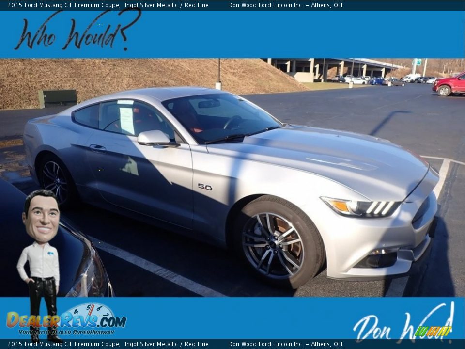 2015 Ford Mustang GT Premium Coupe Ingot Silver Metallic / Red Line Photo #1