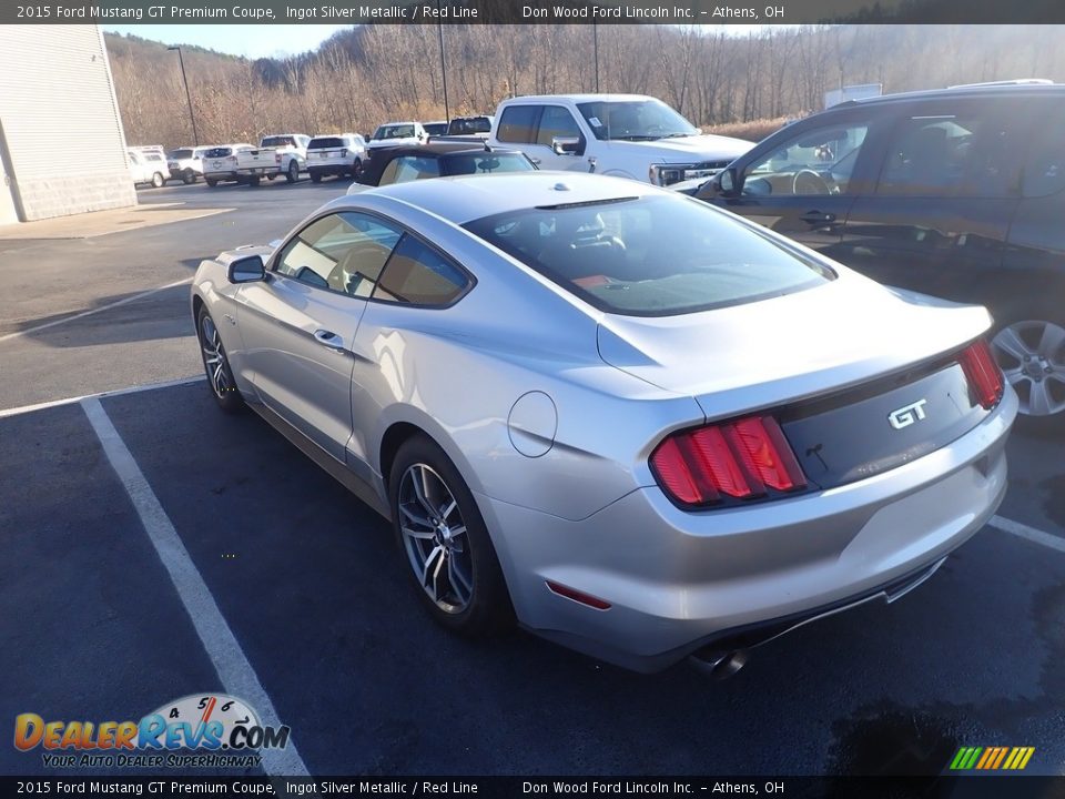 2015 Ford Mustang GT Premium Coupe Ingot Silver Metallic / Red Line Photo #8