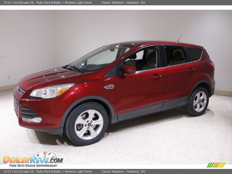 2015 Ford Escape SE Ruby Red Metallic / Medium Light Stone Photo #3
