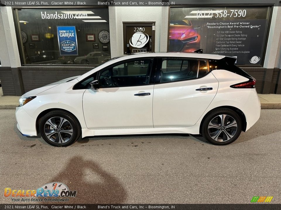 2021 Nissan LEAF SL Plus Glacier White / Black Photo #1