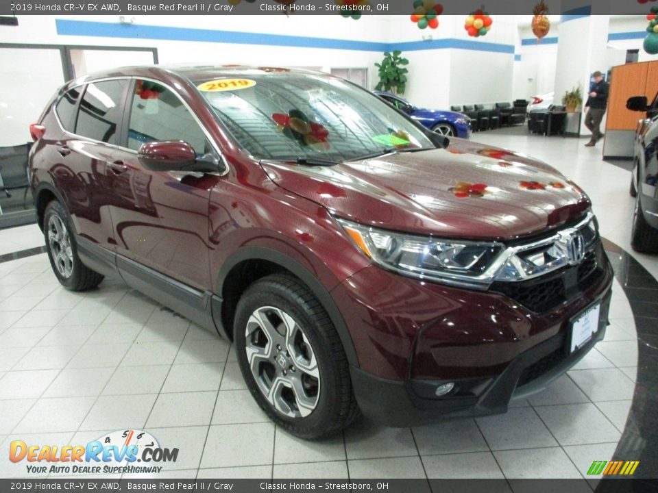 2019 Honda CR-V EX AWD Basque Red Pearl II / Gray Photo #3