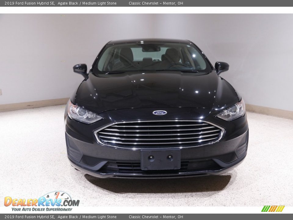 2019 Ford Fusion Hybrid SE Agate Black / Medium Light Stone Photo #2