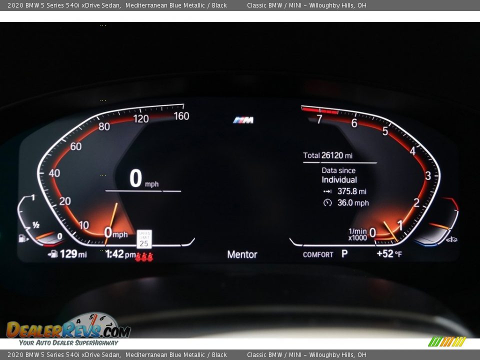 2020 BMW 5 Series 540i xDrive Sedan Gauges Photo #8