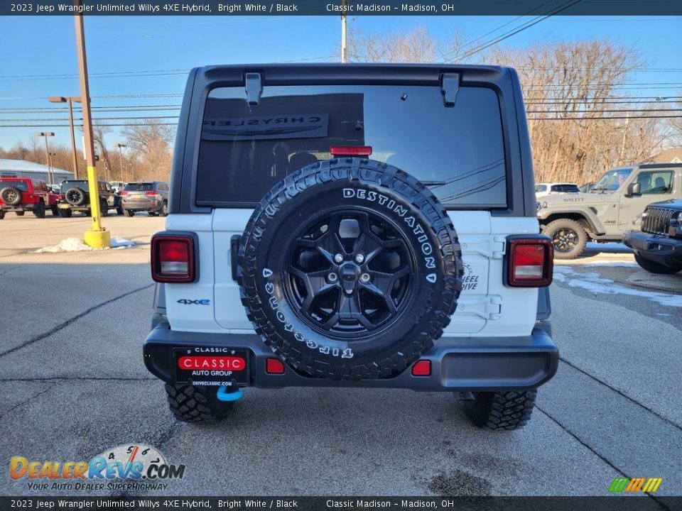 2023 Jeep Wrangler Unlimited Willys 4XE Hybrid Bright White / Black Photo #4