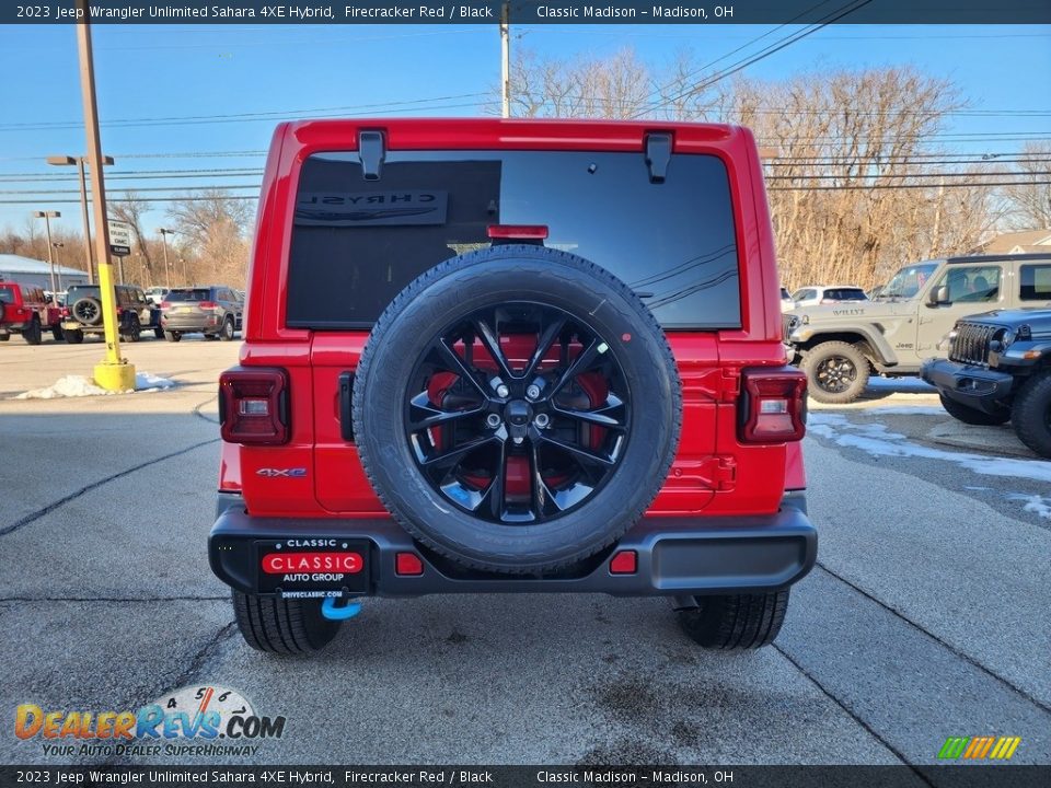 2023 Jeep Wrangler Unlimited Sahara 4XE Hybrid Firecracker Red / Black Photo #5