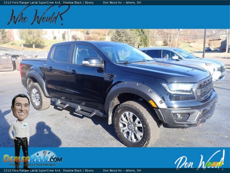2019 Ford Ranger Lariat SuperCrew 4x4 Shadow Black / Ebony Photo #1
