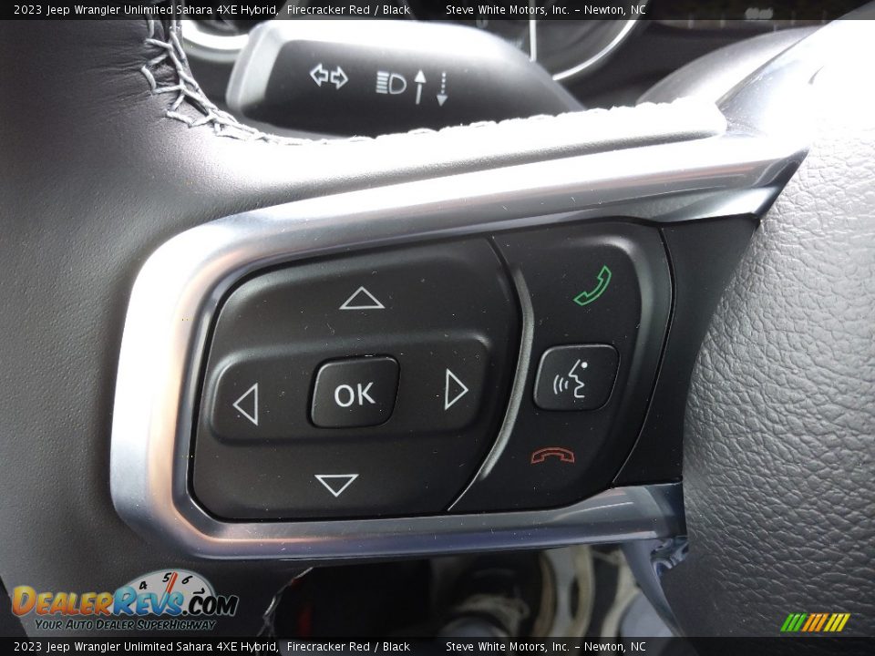 2023 Jeep Wrangler Unlimited Sahara 4XE Hybrid Steering Wheel Photo #22