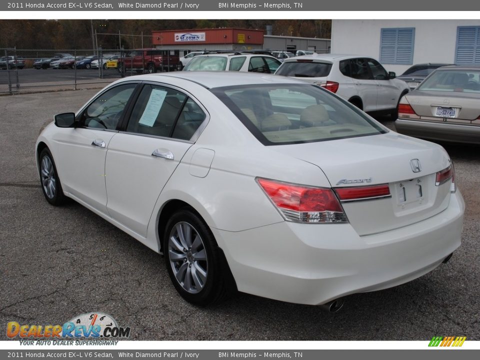 2011 Honda Accord EX-L V6 Sedan White Diamond Pearl / Ivory Photo #3