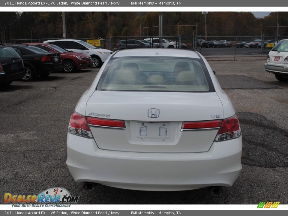 2011 Honda Accord EX-L V6 Sedan White Diamond Pearl / Ivory Photo #4