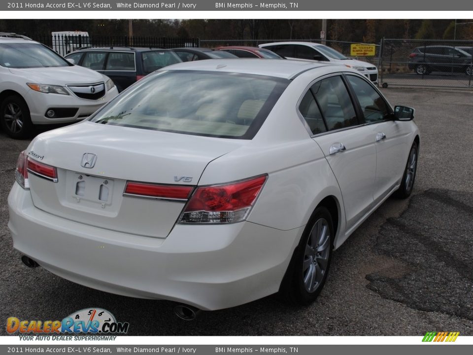 2011 Honda Accord EX-L V6 Sedan White Diamond Pearl / Ivory Photo #5