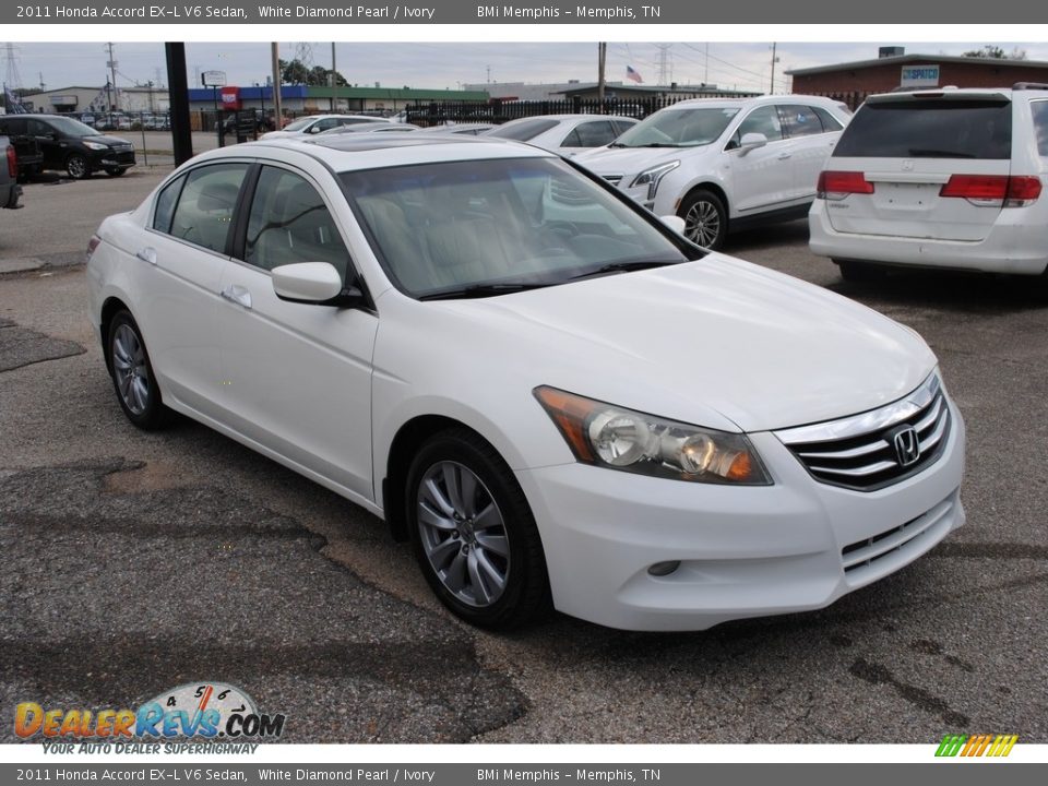 2011 Honda Accord EX-L V6 Sedan White Diamond Pearl / Ivory Photo #7