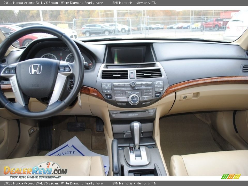 2011 Honda Accord EX-L V6 Sedan White Diamond Pearl / Ivory Photo #9