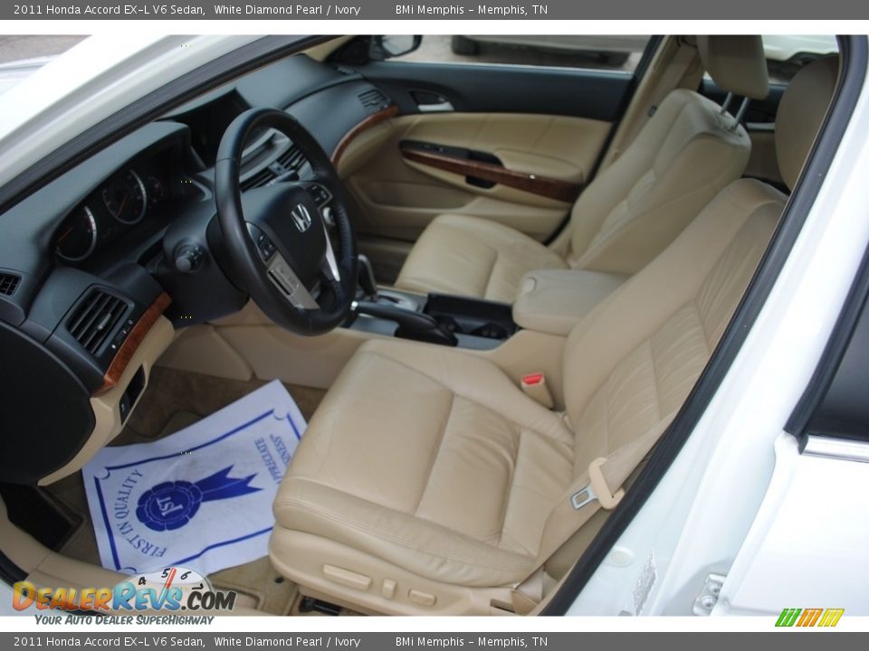 2011 Honda Accord EX-L V6 Sedan White Diamond Pearl / Ivory Photo #11