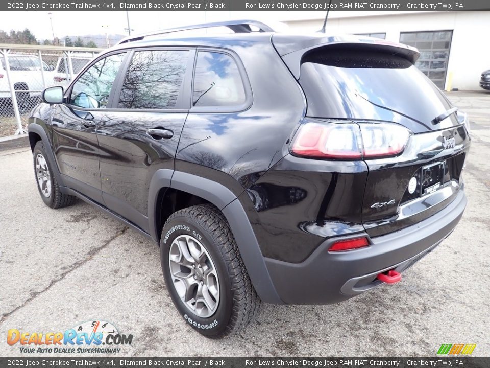 2022 Jeep Cherokee Trailhawk 4x4 Diamond Black Crystal Pearl / Black Photo #3